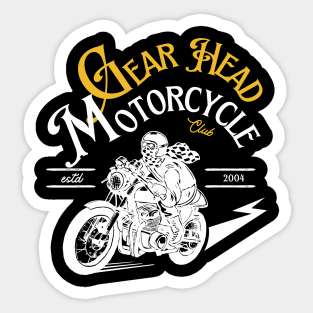 Gear Head Motorcycle Club Biker Sticker